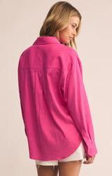 Z Supply | Alfie Linen Button Up - Island Pink