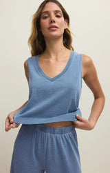 Z Supply | Sloane V Neck Denim Tank - Santorini Indigo