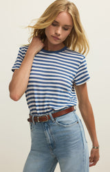Z Supply | Tourist Airy Striped Tee - Calypso Blue Indigo