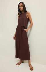 Z Supply | Sloane Linen Top - Chocolate Cherry