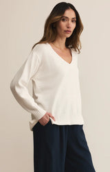 Z Supply | All Around V-Neck Sweater - White