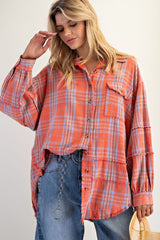 Free Bird Flannel - Coral