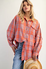 Free Bird Flannel - Coral