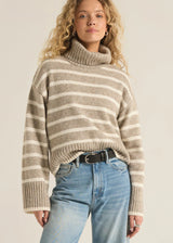 Z Supply | Josephine Stripe Sweater - Heather Taupe