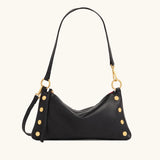 HAMMITT | Kyle Small Soft Leather Bag - Black/Brushed Gold Red Zip