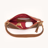 HAMMITT | Kyle Small Soft Leather Bag - Mahogany Pebble/Brushed Gold/Red Zip