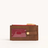 HAMMITT | 210 West One Size Wallet - Mahogany Pebble/Brushed Gold Red Zip