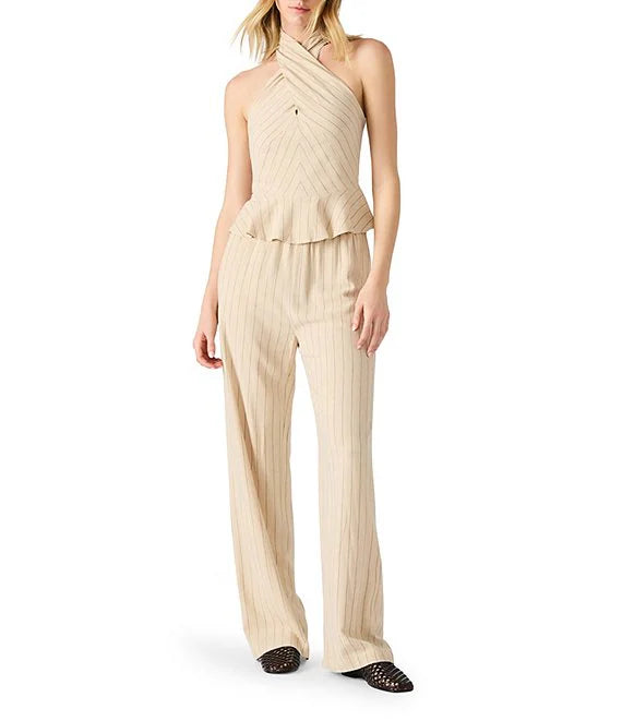 Steve Madden | Venetia Pin Stripe Pants - Oatmeal