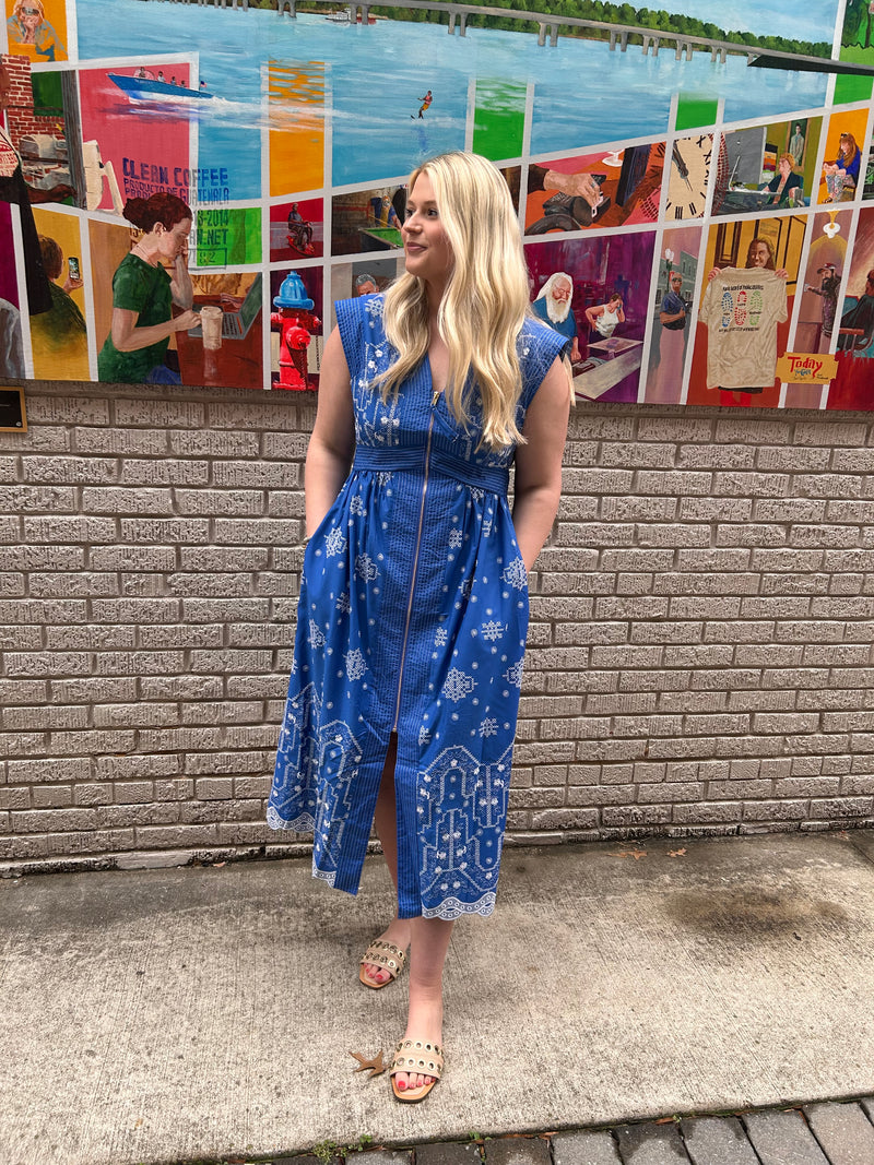 joy joy embroidered dress Joy Embroidered Midi Dress