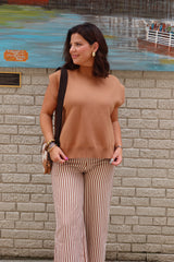 Neena Mock Neck Top - Camel