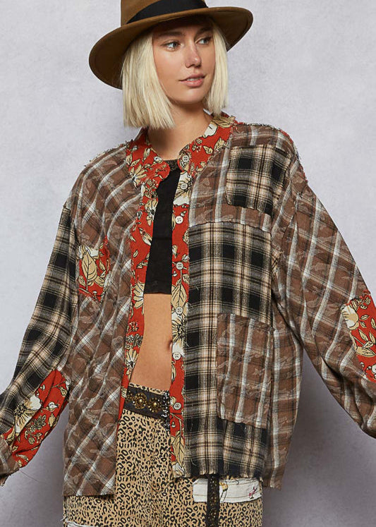 Belle Boho Flannel - Chocolate Multi