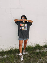 Etta & East Save Spooky Stamps Graphic Tee- Charcoal