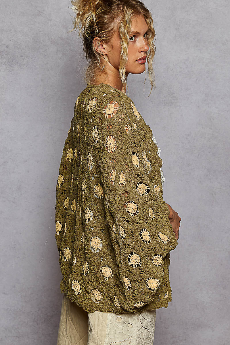 Henry Knit Cardigan - Olive/Almond