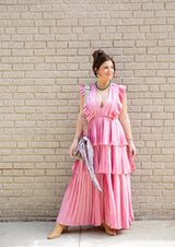 Della Sleeveless Pleated Maxi Dress - Mauve