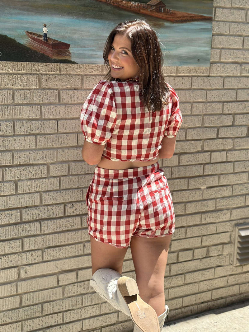 Junie Set - Red Gingham