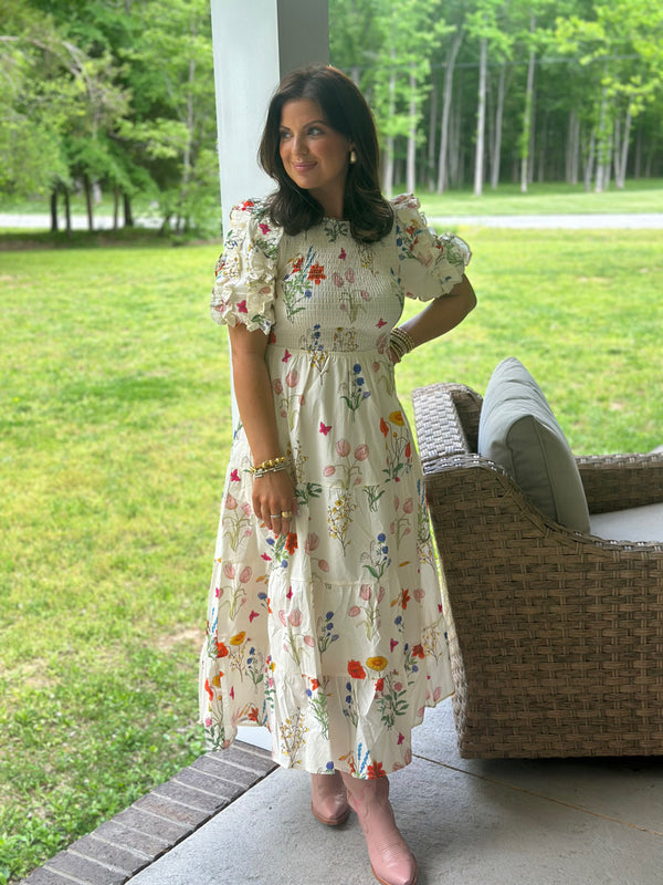 Penny Puff Sleeve Floral Maxi