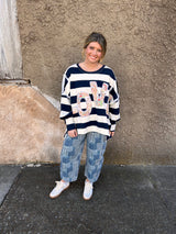 Sweetheart Patchwork Denim Barrel Pants - Denim Multi