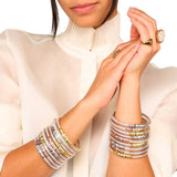 Budha Girl Three Queens All Weather Bangles - Clear Crystal
