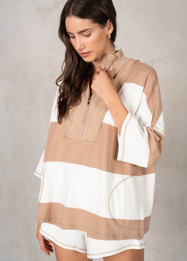 Sadie Stripe Set - Taupe