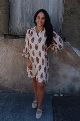 Esme Floral Mini Dress - Ecru
