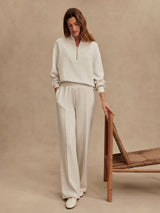 The Wide Leg Pant 30 | Ivory Marl