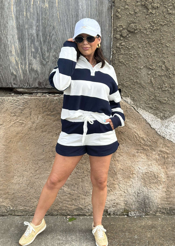 Meena Stripe Set - Navy