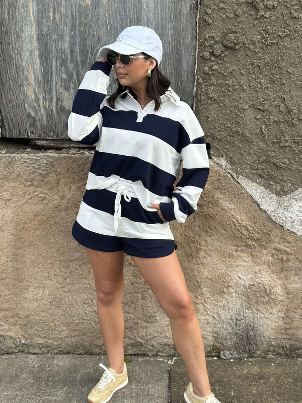Meena Stripe Set - Navy
