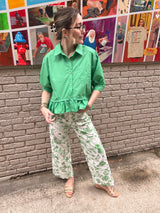 Leah Floral Pants - Green