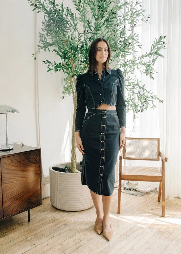 Love The Label | Apoline Midi Skirt - Pagent Blue