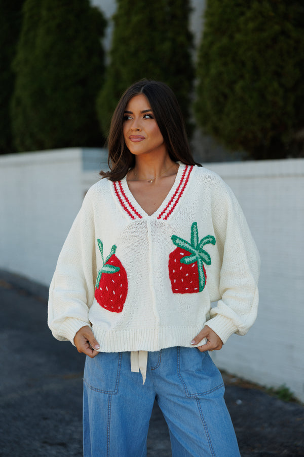 Juniper Strawberry Sweater