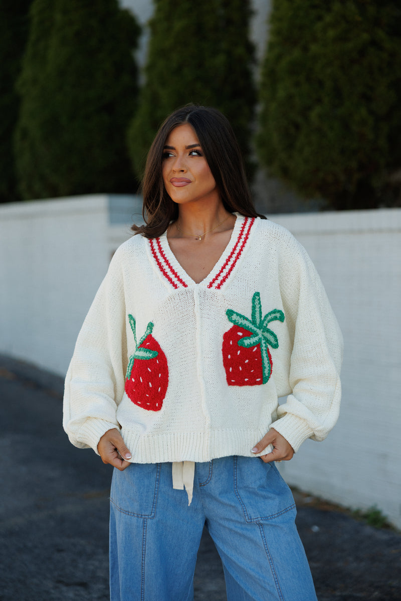 Juniper Strawberry Sweater