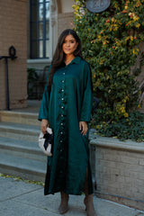 Regan Maxi Dress - Hunter Green Satin
