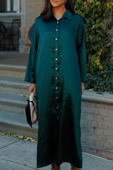 Regan Maxi Dress - Hunter Green Satin
