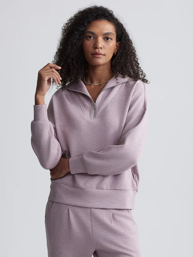 Varley Hawley Half-Zip - Mauve Marl