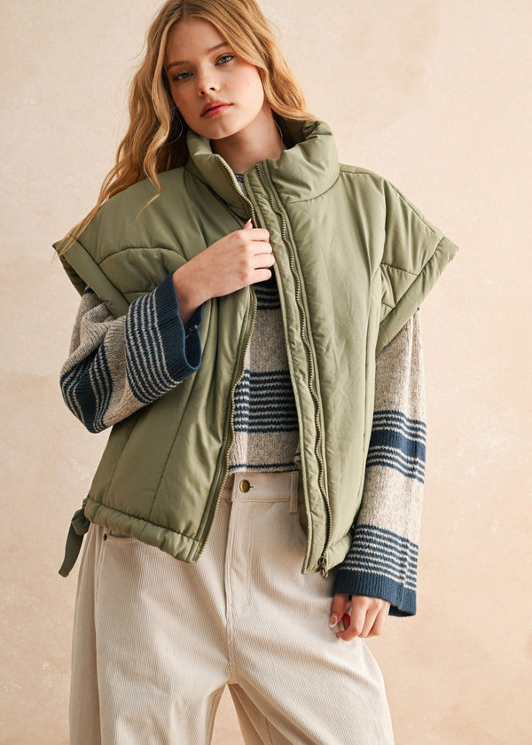 Jed Puffer Vest - Olive