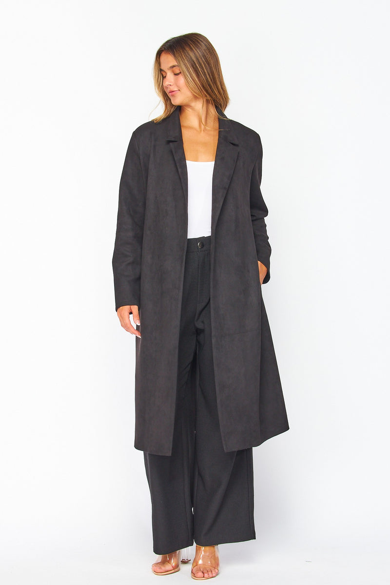 Miranda Suede Coat - Black