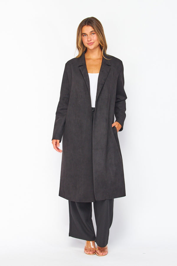 Miranda Suede Coat - Black