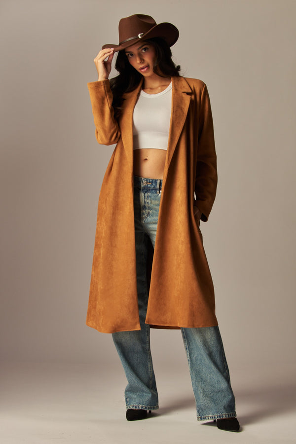 Miranda Suede Coat - Camel