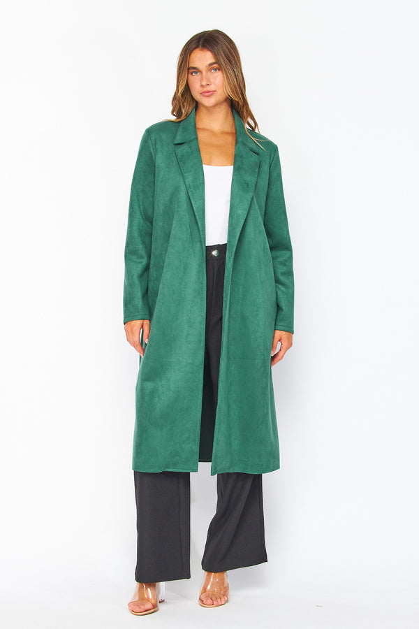 Miranda Suede Coat - Hunter Green