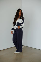 Penny Stripe Jacket + Pants Set - Navy