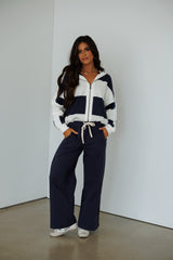 Penny Stripe Jacket + Pants Set - Navy