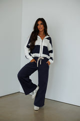 Penny Stripe Jacket + Pants Set - Navy