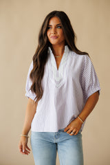 Claire Striped Top-Lavender