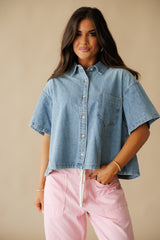 Rocky Chambray Denim Top - Blue Denim