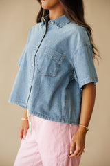 Rocky Chambray Denim Top - Blue Denim