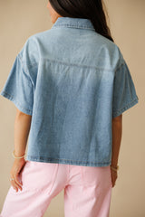 Rocky Chambray Denim Top - Blue Denim