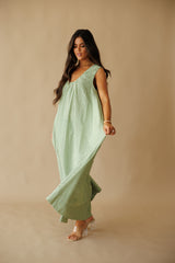 Violet Stripe Maxi Dress - Green