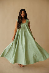Violet Stripe Maxi Dress - Green