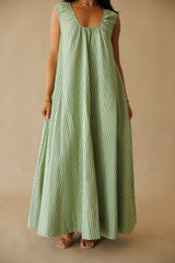 Violet Stripe Maxi Dress - Green