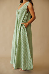 Violet Stripe Maxi Dress - Green